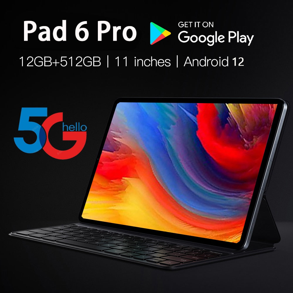 Global Version 11 Inch Pad 6 Pro Tablet 120Hz Snapdragon 870 8GB